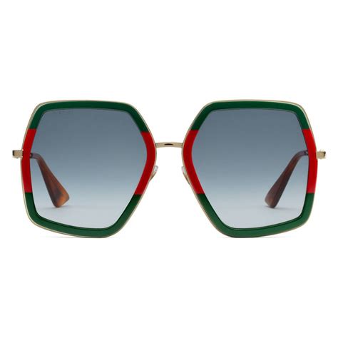 Gucci Oversized Square Metal Sunglasses 